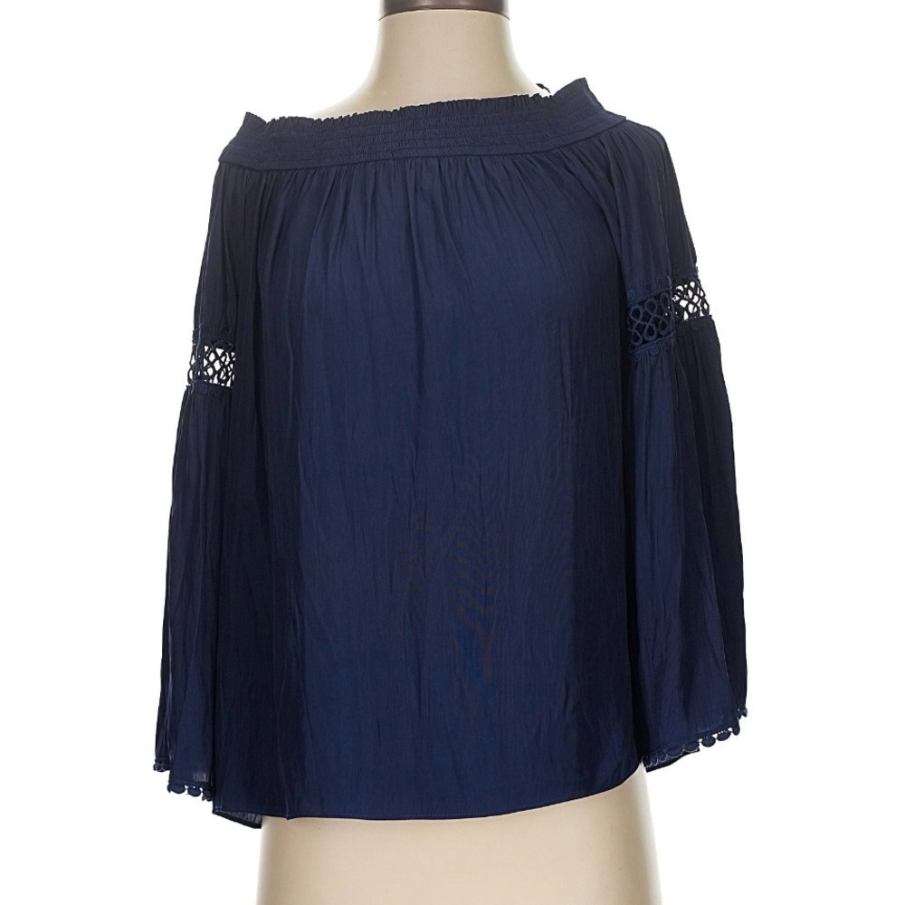 Elegant Ramy Brook Silk Navy Blue Women's Top